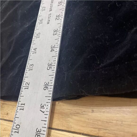 VTG EDDIE BAUER Velvet Shirt Dress Womens Snap Button Long Sleeve Collar Black L - Picture 5 of 13